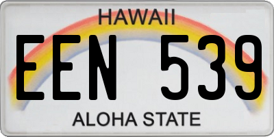 HI license plate EEN539