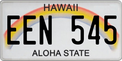 HI license plate EEN545