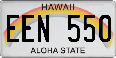 HI license plate EEN550