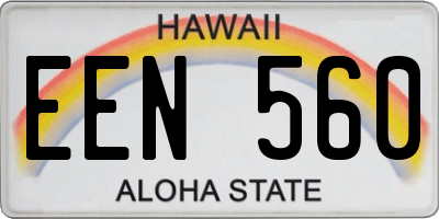 HI license plate EEN560