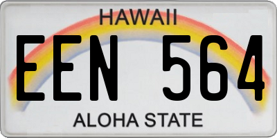 HI license plate EEN564