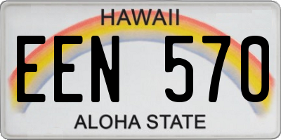 HI license plate EEN570