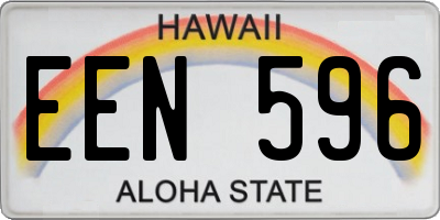 HI license plate EEN596
