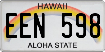 HI license plate EEN598