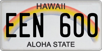 HI license plate EEN600