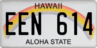 HI license plate EEN614
