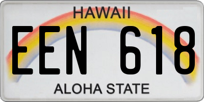 HI license plate EEN618