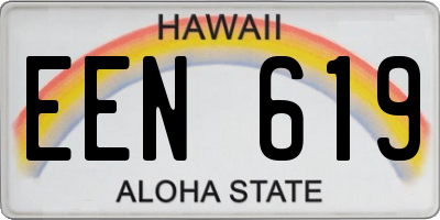 HI license plate EEN619
