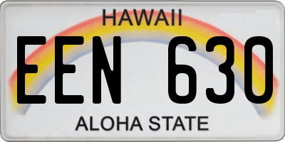 HI license plate EEN630