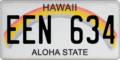 HI license plate EEN634