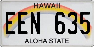 HI license plate EEN635