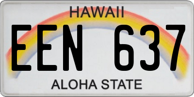 HI license plate EEN637