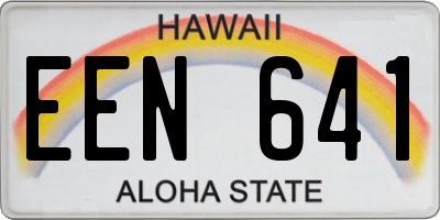 HI license plate EEN641