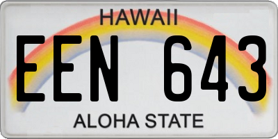 HI license plate EEN643