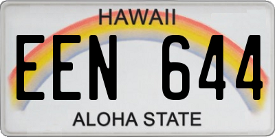 HI license plate EEN644