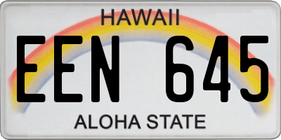HI license plate EEN645