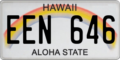 HI license plate EEN646