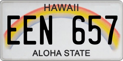 HI license plate EEN657