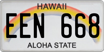 HI license plate EEN668