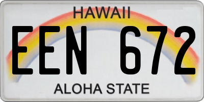 HI license plate EEN672