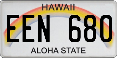 HI license plate EEN680