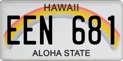 HI license plate EEN681