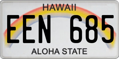 HI license plate EEN685