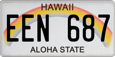HI license plate EEN687