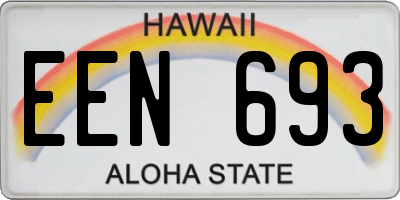 HI license plate EEN693