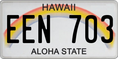 HI license plate EEN703