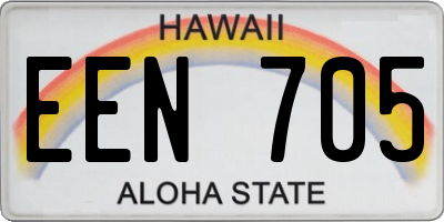 HI license plate EEN705