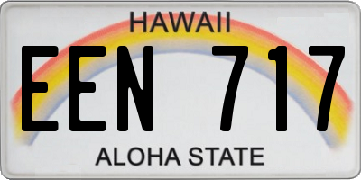 HI license plate EEN717