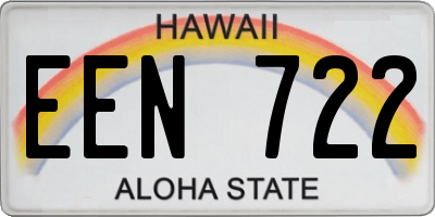 HI license plate EEN722