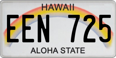 HI license plate EEN725