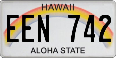HI license plate EEN742