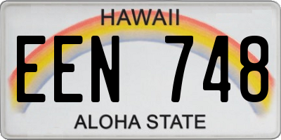 HI license plate EEN748