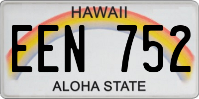 HI license plate EEN752