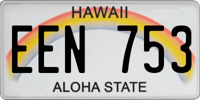 HI license plate EEN753