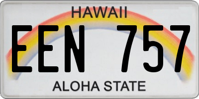 HI license plate EEN757