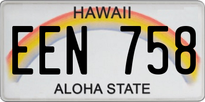 HI license plate EEN758