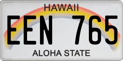 HI license plate EEN765