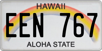 HI license plate EEN767