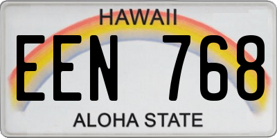 HI license plate EEN768