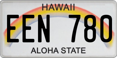 HI license plate EEN780