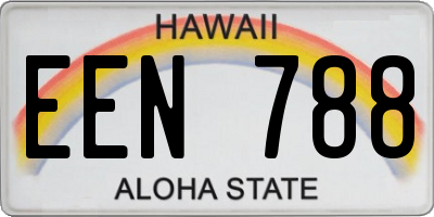HI license plate EEN788