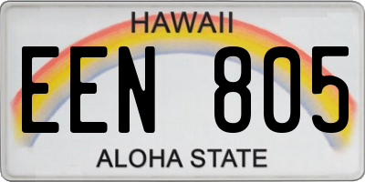 HI license plate EEN805