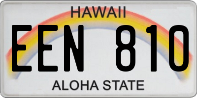 HI license plate EEN810