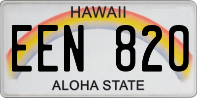 HI license plate EEN820