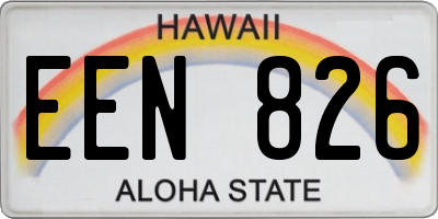 HI license plate EEN826