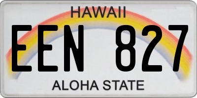 HI license plate EEN827